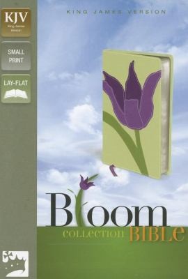 KJV, Thinline Bloom Collection Bible, Compact, Imitation Leather, Green/Purple, Red Letter Edition