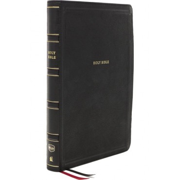 NKJV, Deluxe Reference Bible, Center-Column Giant Print, Leathersoft, Black, Red Letter Edition, Comfort Print
