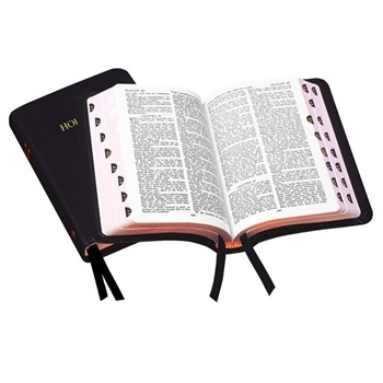 Royal Ruby Text Bible (calfskin with thumb index) – Black