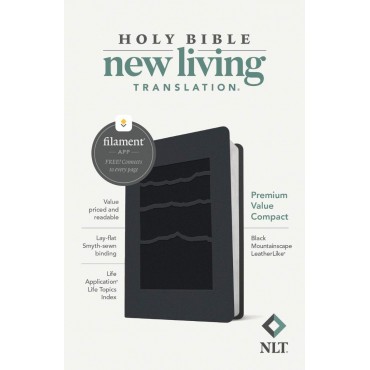 NLT Premium Value Compact Bible, Filament Enabled Edition (Leatherlike, Black Mountainscape)
