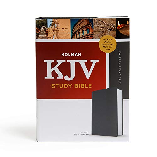KJV Study Bible, Full-Color, Charcoal Cloth-Over-Board, Red Letter, Pure Cambridge Text, Study Notes and Commentary, Illustrated, Articles, Word Studies, Outlines, Timelines, Easy-to-Read MCM Type (Used Copy)