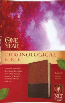 The NLT One Year Chronological Bible, TuTone Brown/Tan Leatherlike
