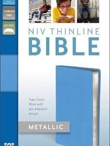 NIV, THINLINE BIBLE METALLIC, BONDED LEATHER, BLUE, RED LETTER EDITION