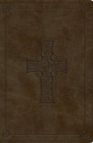 ESV Personal Ref Bible Olive Celtic Cross Design