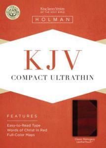 KJV Compact Ultrathin Bible, Classic Mahogangy Leathertouch