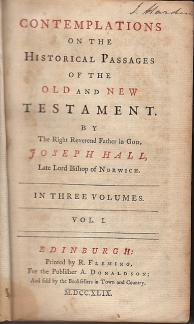 Contemplations on the Historical Passages of the Old and New Testaments (Used Copy)